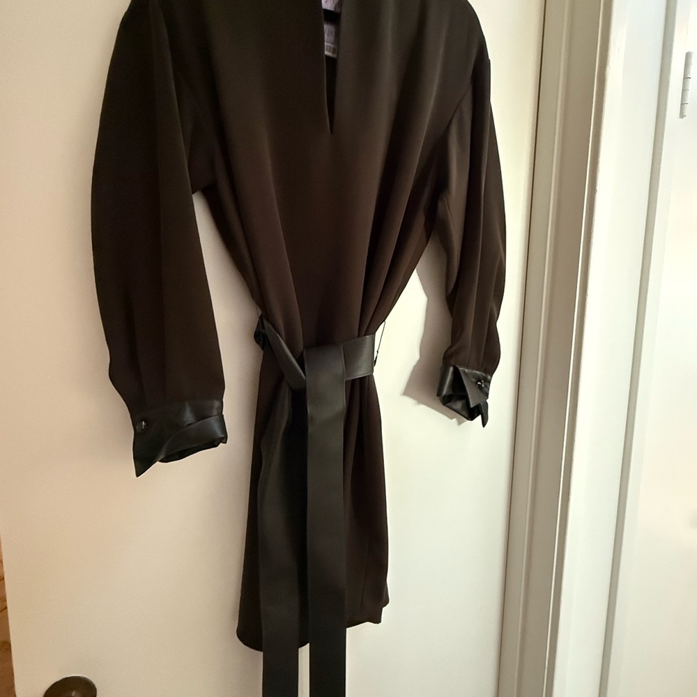 Olive green belted dress